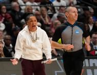 Staley going casual but also upscale in the Elite Eight. (Photo Credit: IMAGN)